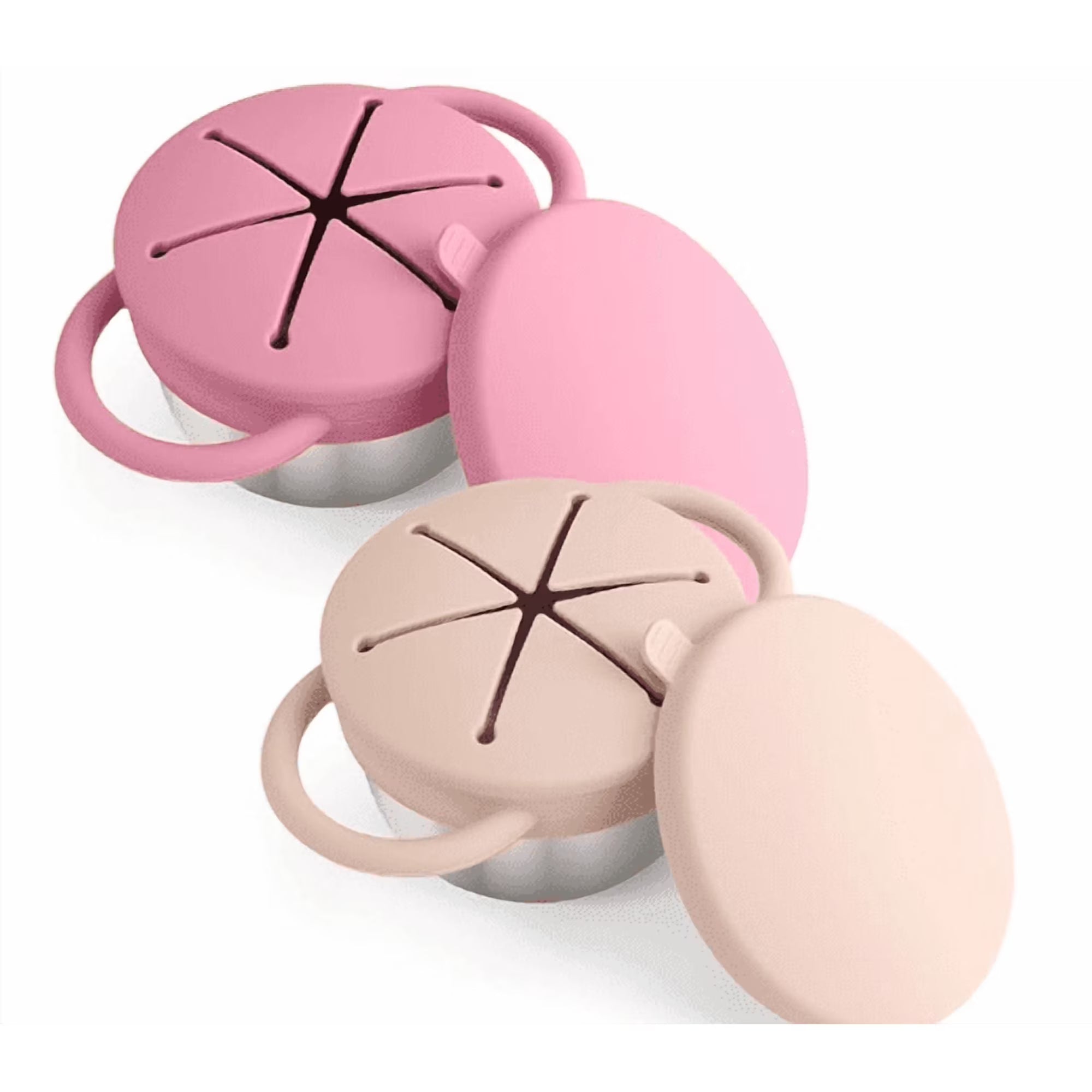 Qianwei 2-Pack Stainless Steel Snack Containers for Toddlers with Spill-Proof Silicone Lids & Handles