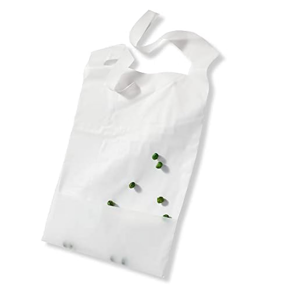 100 Pack Disposable Baby Bibs with Crumb Catcher – Waterproof Full Coverage Feeding Bibs
