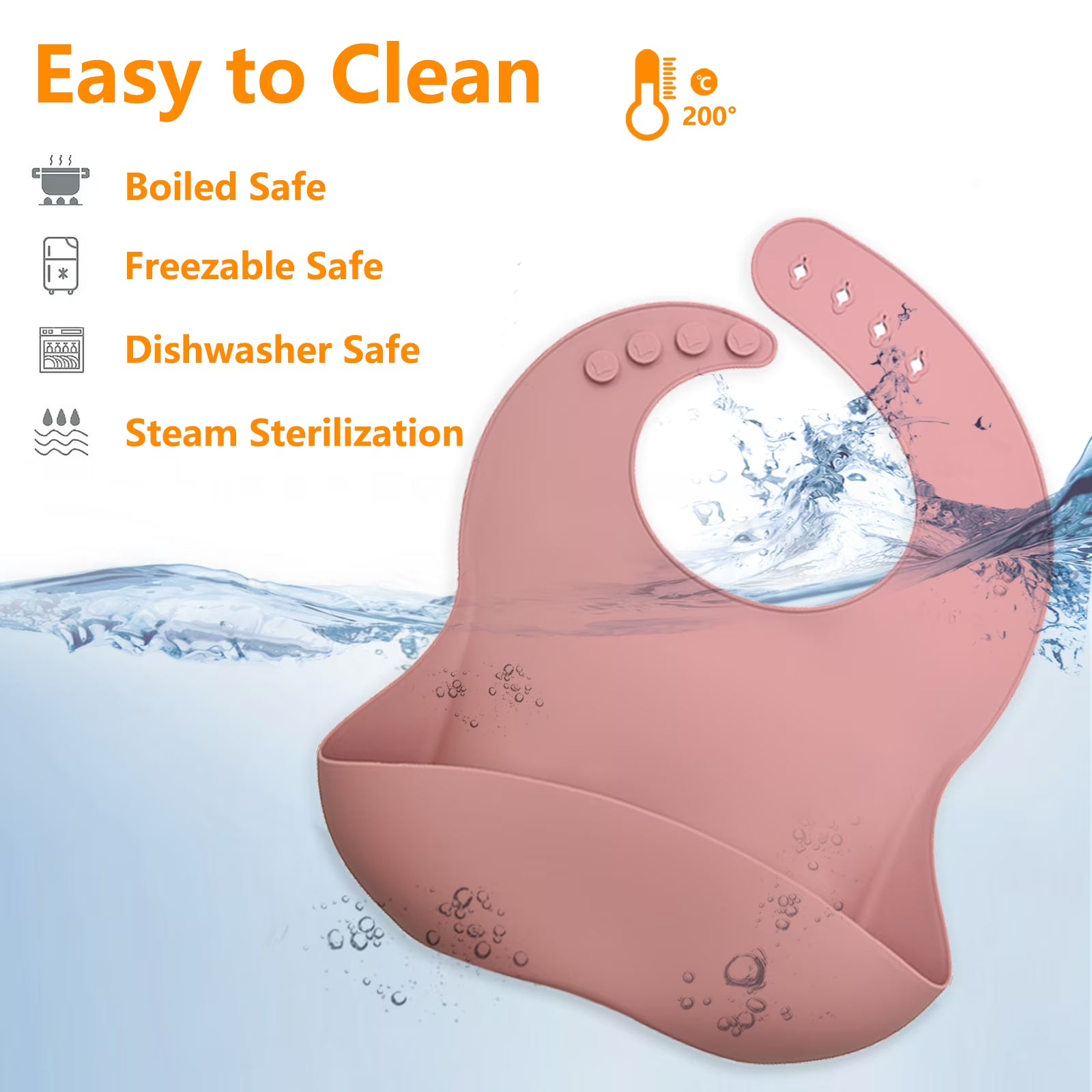 Benoxine Silicone Suction Plates & Baby Bib Feeding Set – 7Pcs BPA-Free Silicone Meal Set