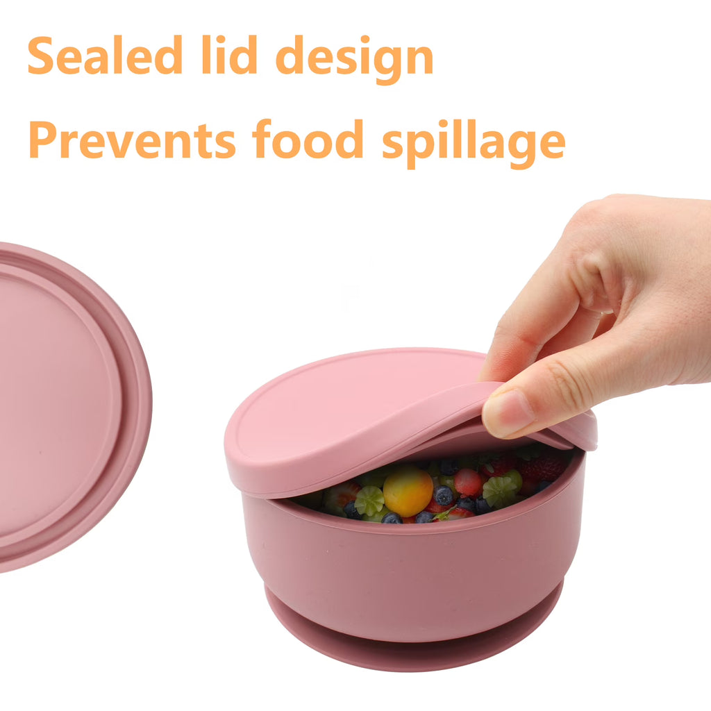 Benoxine Silicone Suction Plates & Baby Bib Feeding Set – 7Pcs BPA-Free Silicone Meal Set