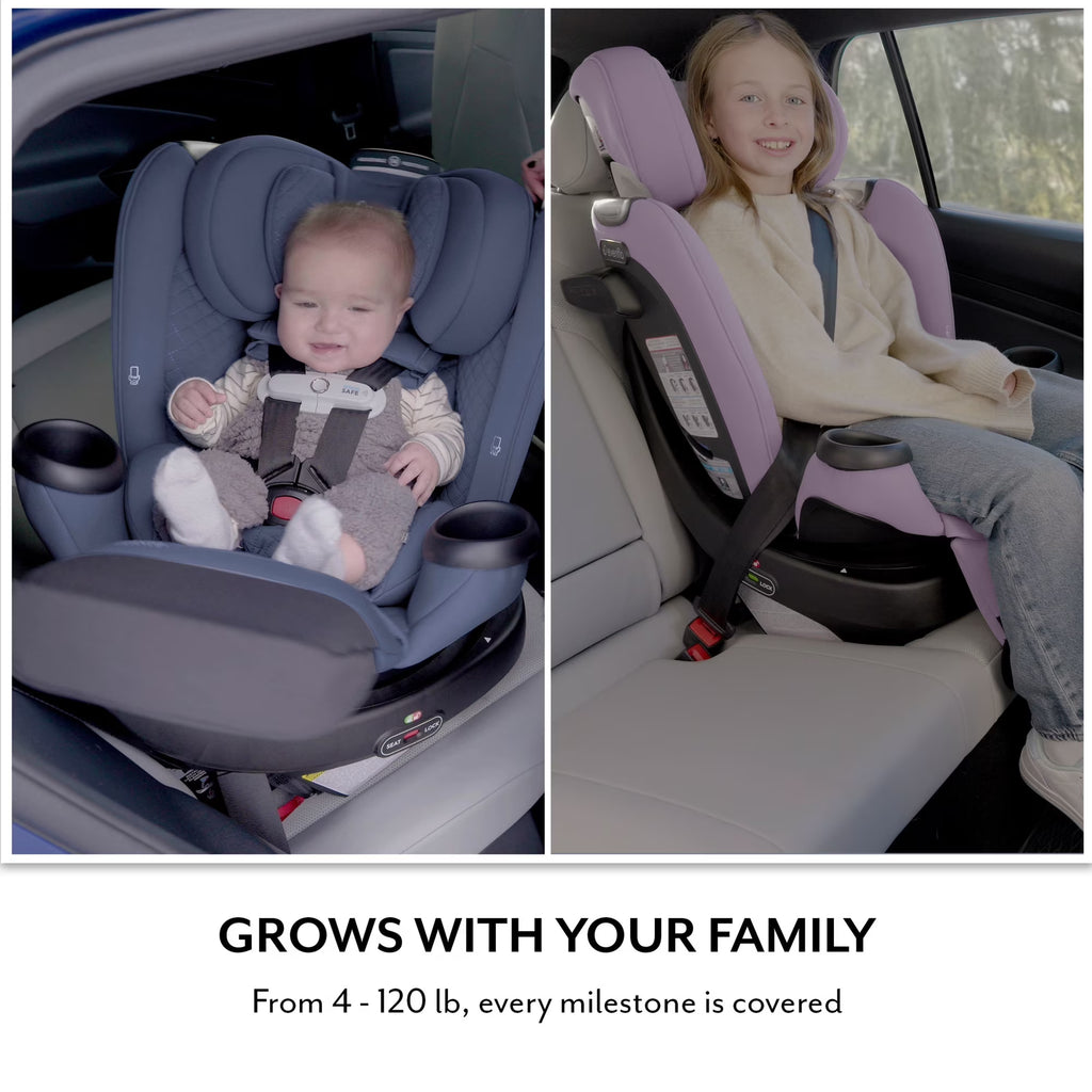 Evenflo Revolve360 Extend All-in-One Rotating Car Seat with Green & Gentle Fabric – Flint