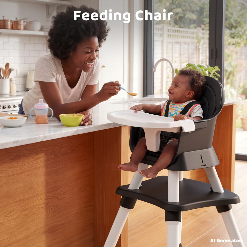 AILEEKISS 8-in-1 Baby High Chair, Toddler Booster Seat with Dishwasher-Safe Tray