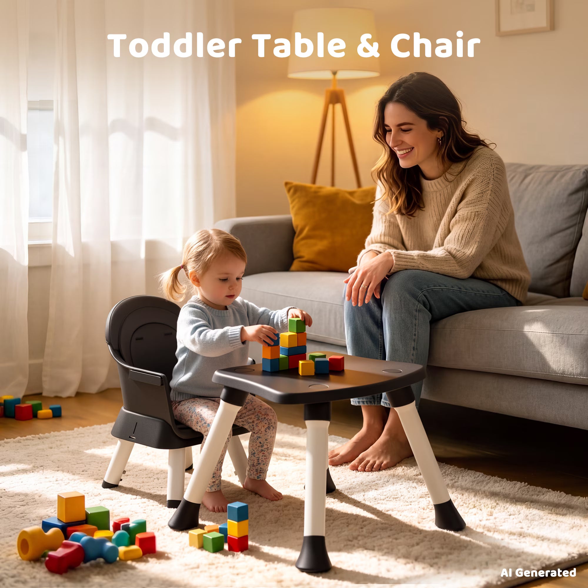 AILEEKISS 8-in-1 Baby High Chair, Toddler Booster Seat with Dishwasher-Safe Tray
