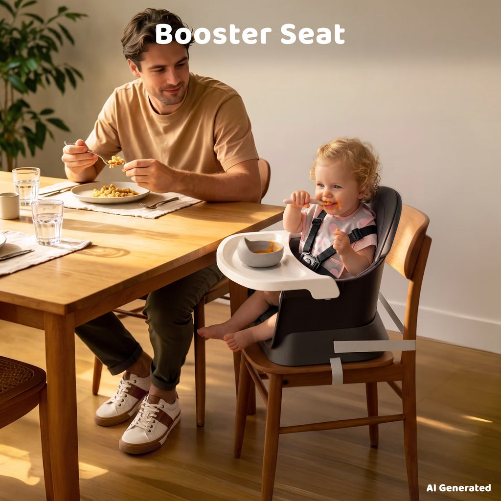 AILEEKISS 8-in-1 Baby High Chair, Toddler Booster Seat with Dishwasher-Safe Tray
