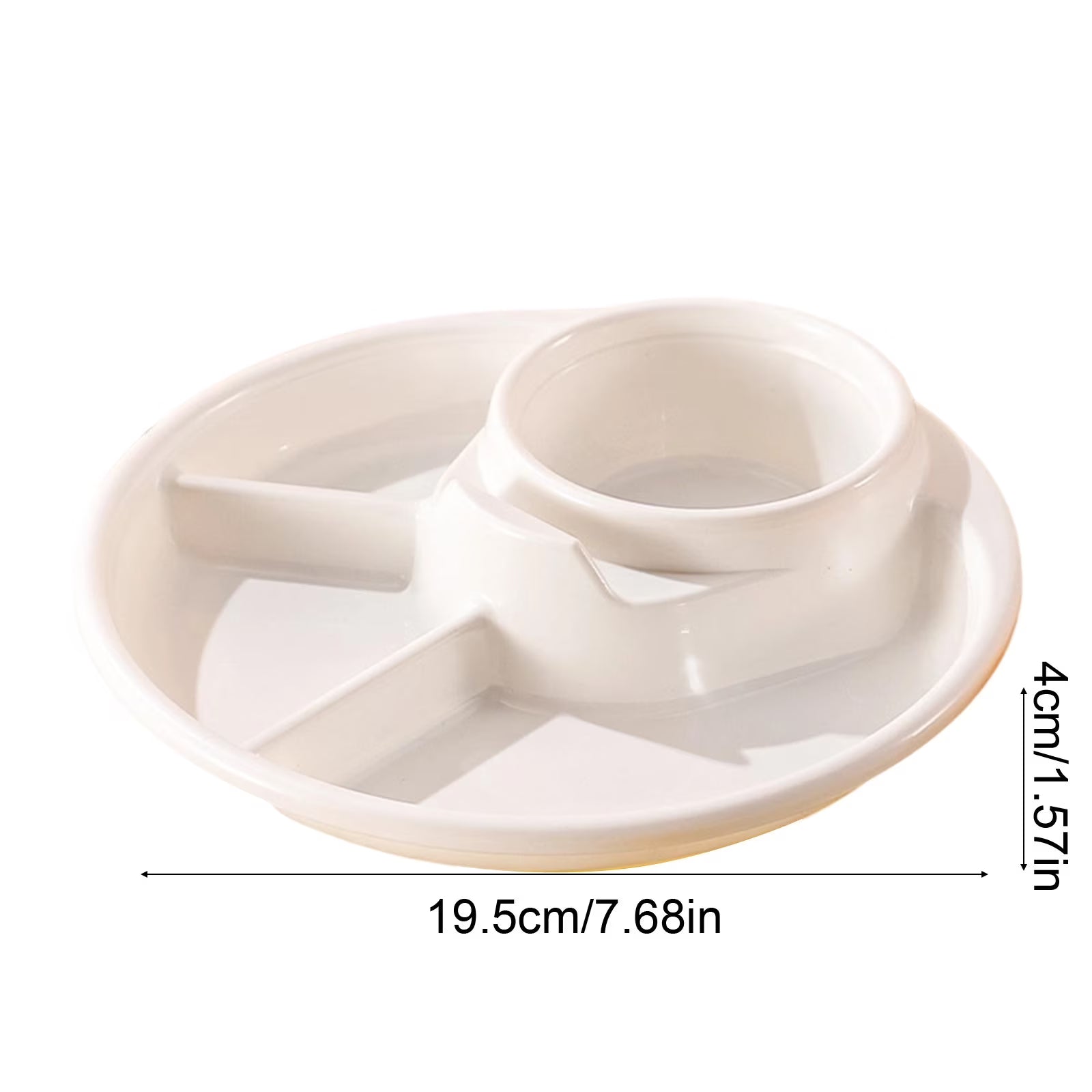 FHBVT 4-Color Food Grade Divided Plates with Anti-Spill Non-Slip Base