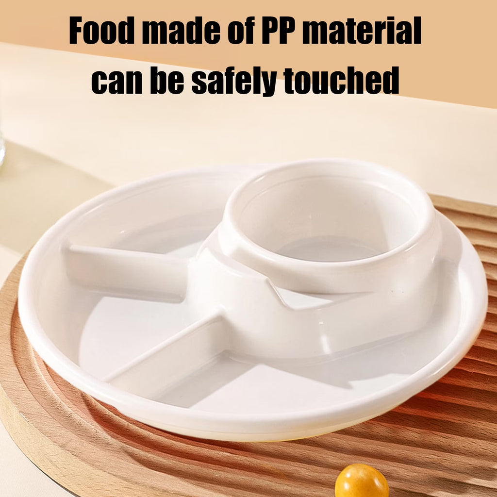 FHBVT 4-Color Food Grade Divided Plates with Anti-Spill Non-Slip Base